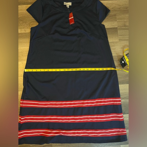 NWT Avenue Navy Shift Dress Red White Sailor Striped Plus Size 18/20 - Picture 6 of 8
